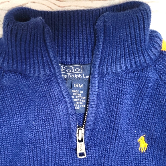 18 month Polo by Ralph Lauren blue sweater - Picture 2 of 2
